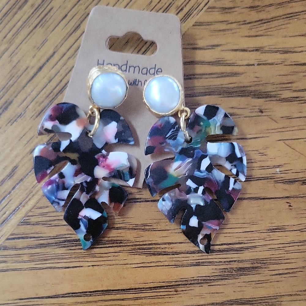 3/$12 Handmade Multicolor Leaf Earrings